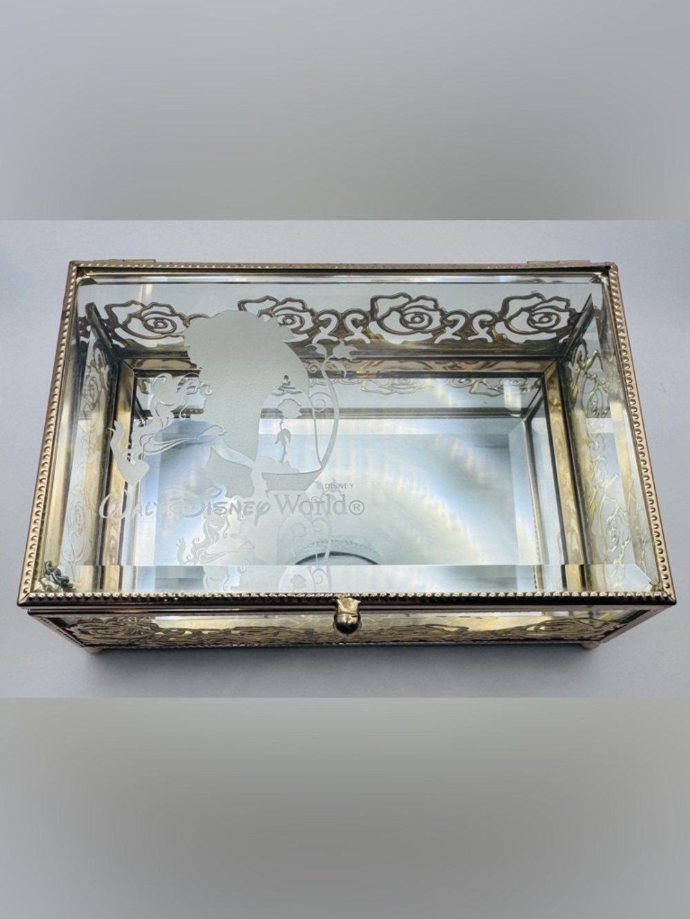 Walt Disney World Arribas Brothers Beauty & The Beast Glass Jewelry Box | EUC - Picture 8 of 8